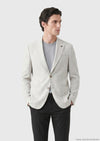 Açık Gri Desenli Zeroweight Slim Fit %100 Keten Ceket