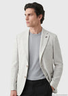 Açık Gri Desenli Zeroweight Slim Fit %100 Keten Ceket