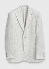 Açık Gri Desenli Zeroweight Slim Fit %100 Keten Ceket