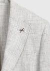 Açık Gri Desenli Zeroweight Slim Fit %100 Keten Ceket