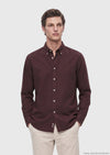 Bordo Düz Regular Fit Uzun Kumaş Casual Gömlek