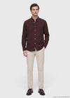 Bordo Düz Regular Fit Uzun Kumaş Casual Gömlek