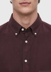 Bordo Düz Regular Fit Uzun Kumaş Casual Gömlek