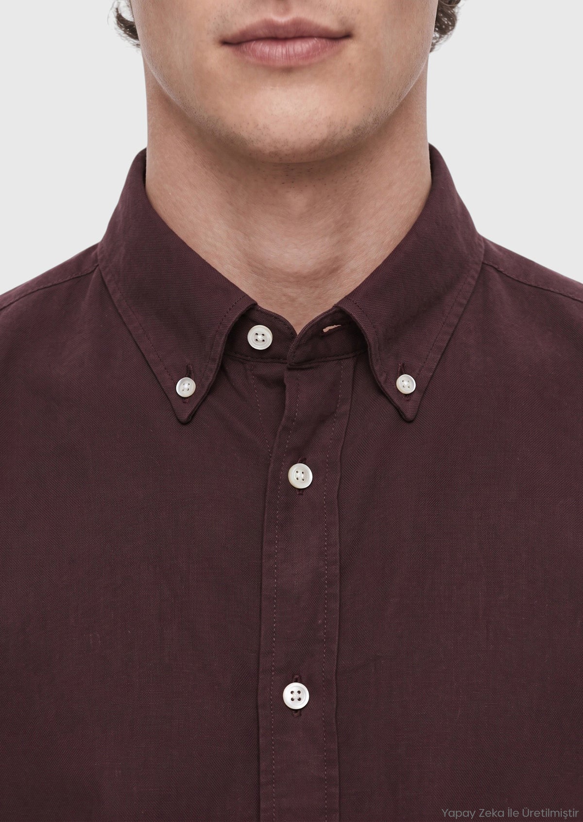 Bordo Düz Regular Fit Uzun Kumaş Casual Gömlek