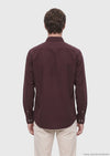 Bordo Düz Regular Fit Uzun Kumaş Casual Gömlek