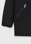 Siyah Regular Fit Kapüşonlu Casual Teknik Kaban