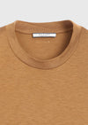 Tarçın Düz Bisiklet Yaka İpek Karışımlı T-Shirt
