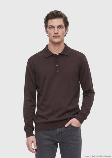 Kahverengi Düz Sweatshirt