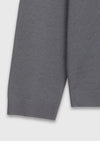 Gri Polo Yaka Düz Sweatshırt