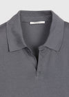 Gri Polo Yaka Düz Sweatshırt
