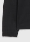 Siyah Polo Yaka Düz Sweatshırt