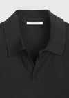 Siyah Polo Yaka Düz Sweatshırt