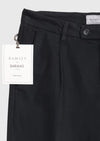 Siyah Düz Dokuma Regular Fit Casual Pamuk Karışımlı Pantolon