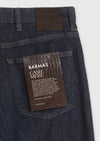Lacivert Düz Regular Fit Denim Pamuk Karışımlı Pantolon