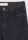 Lacivert Düz Regular Fit Denim Pamuk Karışımlı Pantolon