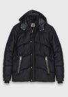 Lacivert Regular Fit Kapüşonlu Casual Dokuma Mont