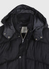 Lacivert Regular Fit Kapüşonlu Casual Dokuma Mont