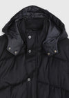 Lacivert Regular Fit Kapüşonlu Casual Dokuma Mont
