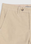 Bej Düz Dokuma Regular Fit Casual Pamuk Karışımlı Pantolon