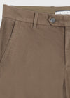 Haki Düz Dokuma Regular Fit Casual Pamuk Karışımlı Pantolon
