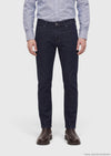 Lacivert Düz Slim Fit Denim Pamuk Karışımlı Pantolon