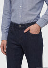 Lacivert Düz Slim Fit Denim Pamuk Karışımlı Pantolon