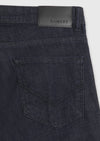 Lacivert Düz Slim Fit Denim Pamuk Karışımlı Pantolon