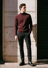 Antrasit Düz Dokuma Slim Fit Casual Pamuk Karışımlı Pantolon