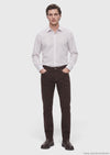 Kahverengi Düz Dokuma Slim Fit Casual Pamuk Karışımlı Pantolon