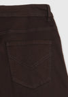 Kahverengi Düz Dokuma Slim Fit Casual Pamuk Karışımlı Pantolon