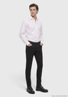 Siyah Düz Dokuma Slim Fit Casual Pamuk Karışımlı Pantolon