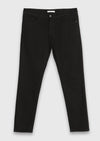 Siyah Düz Dokuma Slim Fit Casual Pamuk Karışımlı Pantolon