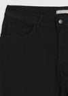 Siyah Düz Dokuma Slim Fit Casual Pamuk Karışımlı Pantolon