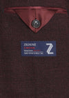 Bordo Desenli Shirt Shoulder Slim Fit Yün Karışımlı Ceket