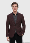 Bordo Desenli Shirt Shoulder Slim Fit Yün Karışımlı Ceket