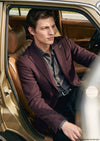 Bordo Desenli Shirt Shoulder Slim Fit Yün Karışımlı Ceket