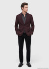 Bordo Desenli Shirt Shoulder Slim Fit Yün Karışımlı Ceket