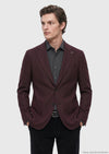 Bordo Desenli Shirt Shoulder Slim Fit Yün Karışımlı Ceket