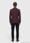 Bordo Desenli Shirt Shoulder Slim Fit Yün Karışımlı Ceket