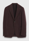 Bordo Desenli Shirt Shoulder Slim Fit Yün Karışımlı Ceket