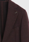 Bordo Desenli Shirt Shoulder Slim Fit Yün Karışımlı Ceket