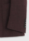 Bordo Desenli Shirt Shoulder Slim Fit Yün Karışımlı Ceket