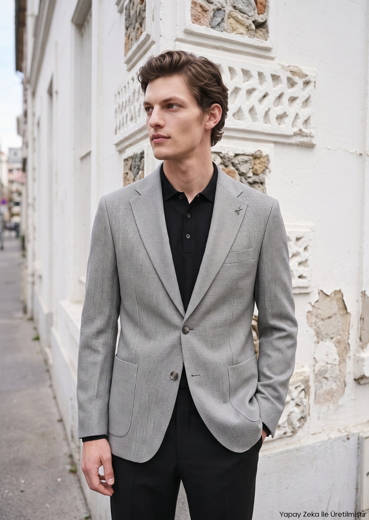 Açık Gri Mikro Zeroweight Slim Fit İpek Karışımlı Ceket