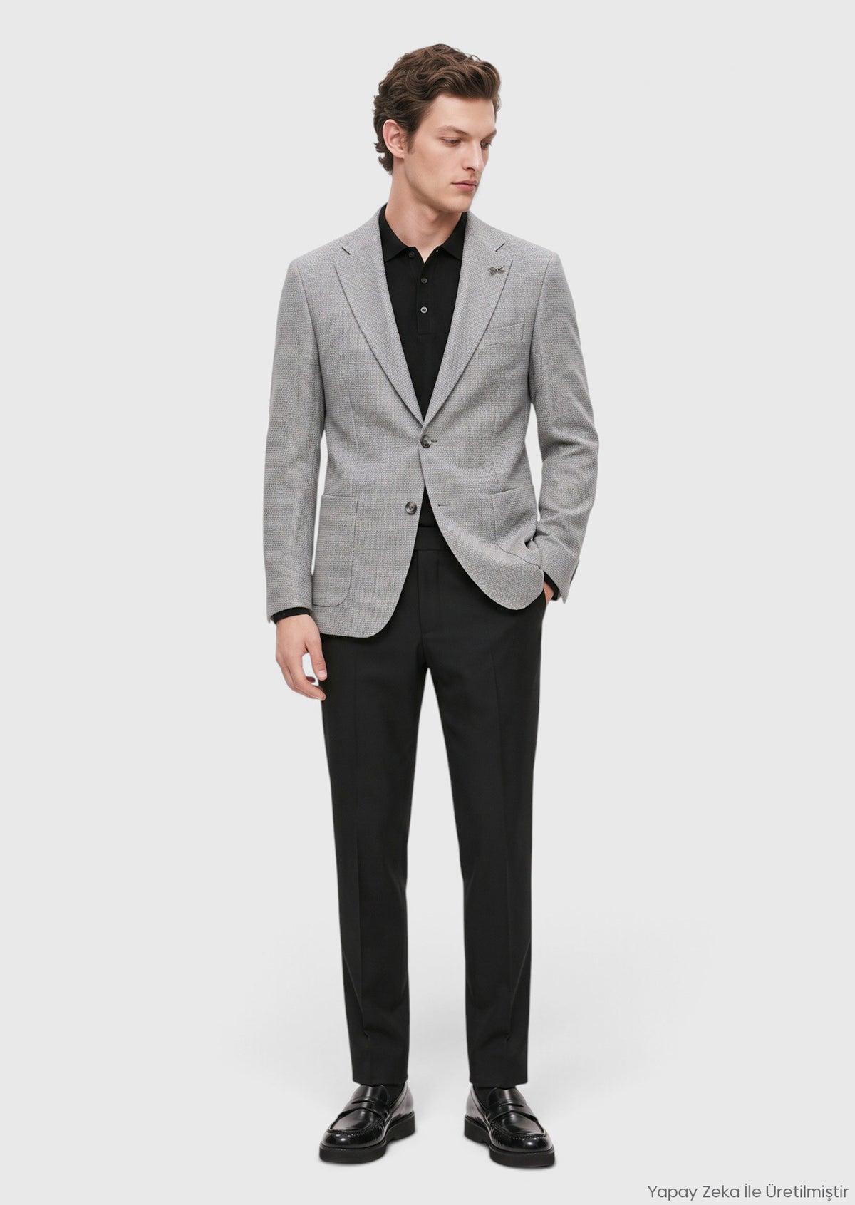 Açık Gri Mikro Zeroweight Slim Fit İpek Karışımlı Ceket
