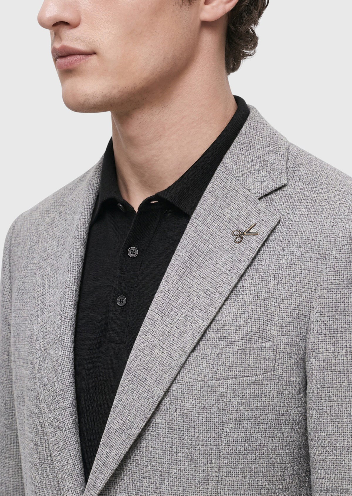 Açık Gri Mikro Zeroweight Slim Fit İpek Karışımlı Ceket