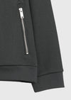 Koyu Yeşil Dik Yaka Düz Sweatshirt