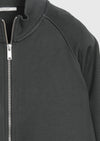 Koyu Yeşil Dik Yaka Düz Sweatshirt