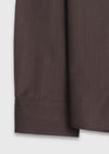 Kahverengi Düz Casual Fit Uzun Dokuma Casual İpek Karışımlı Gömlek