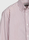 Kırmızı Düz Casual Fit Uzun Dokuma Casual %100 Pamuk Gömlek