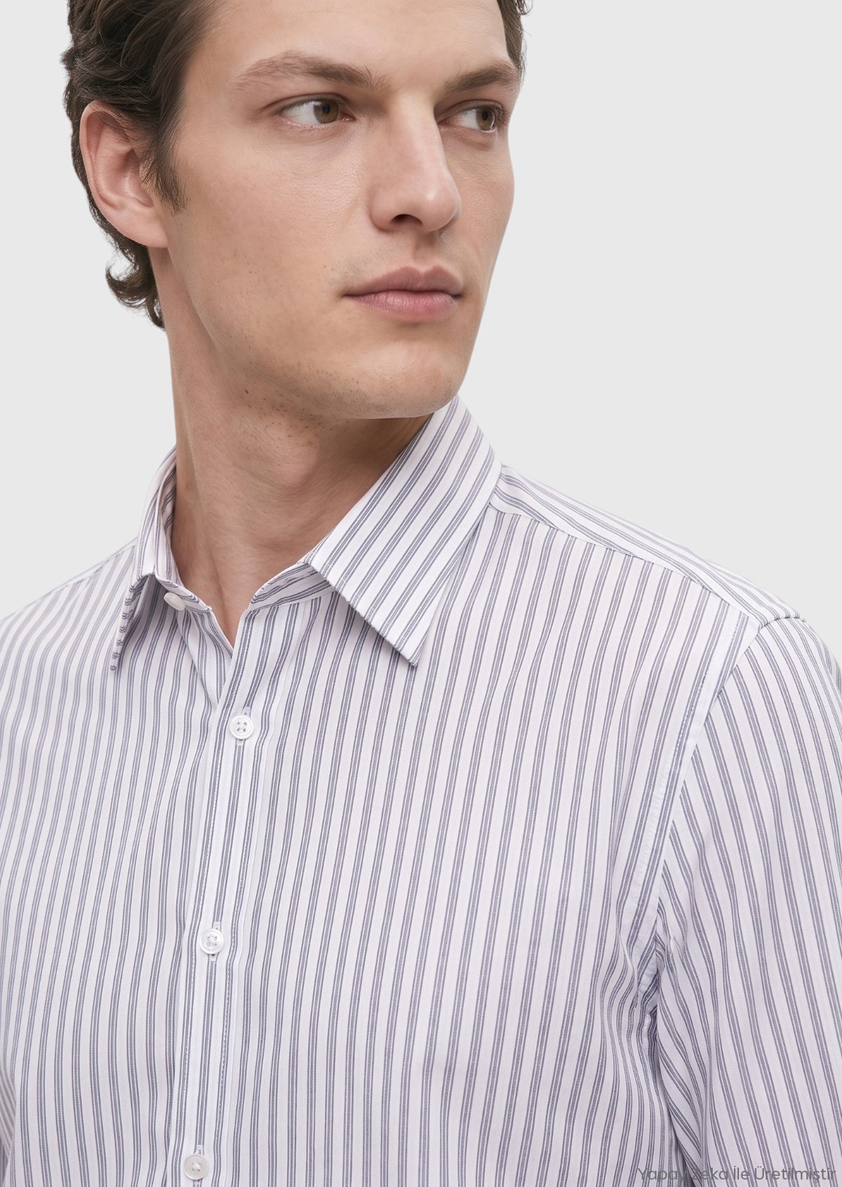İndigo Düz Casual Fit Uzun Dokuma Casual %100 Pamuk Gömlek